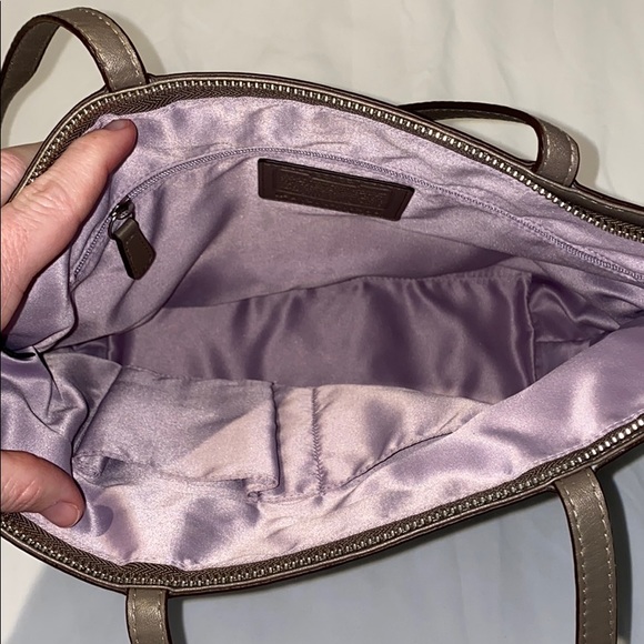 Coach Metallic Signature Bronze LeatherShoulderBag - Picture 6 of 9